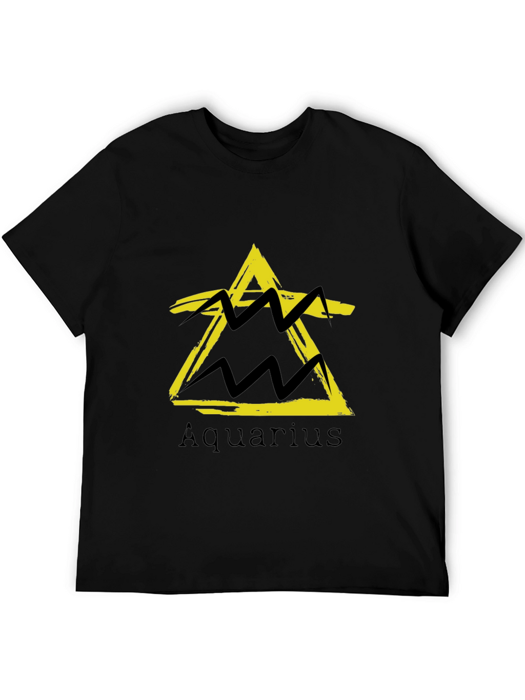 Aquarius Zodiac Sign Black T-Shirt