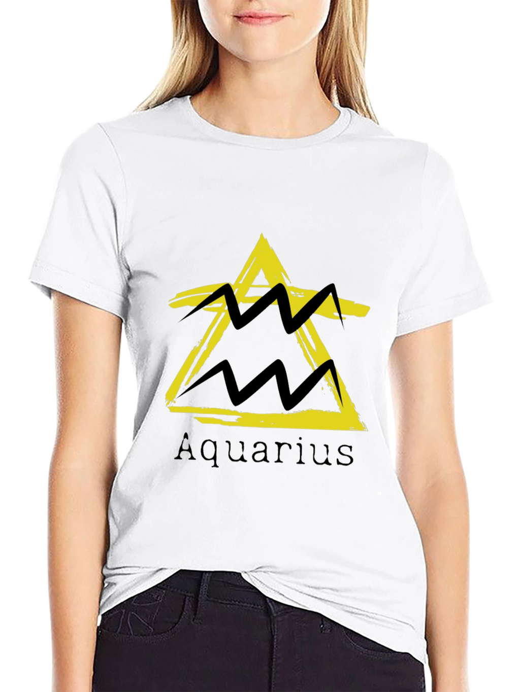 Aquarius Zodiac Sign Black T-Shirt