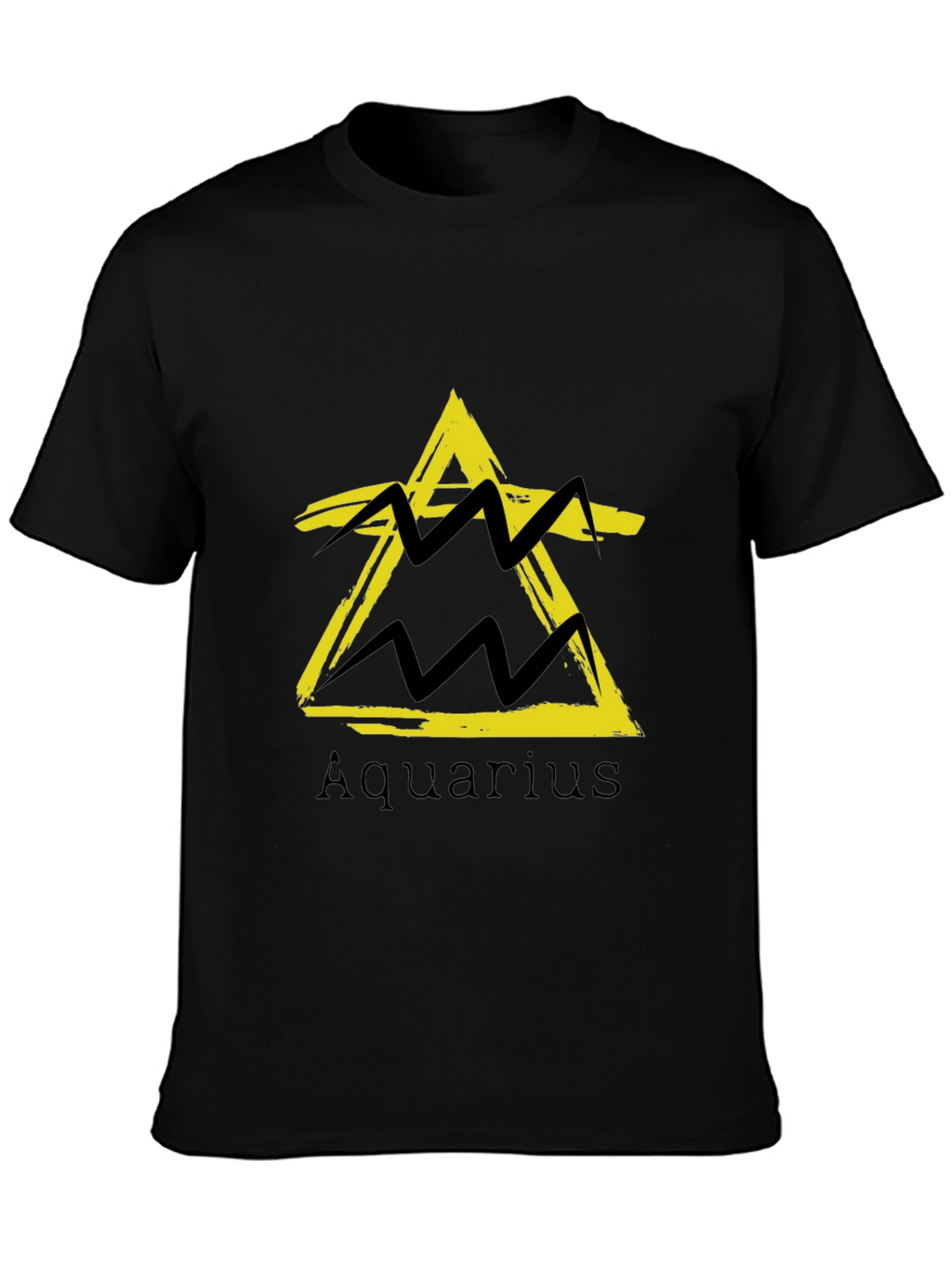 Aquarius Zodiac Sign Black T-Shirt