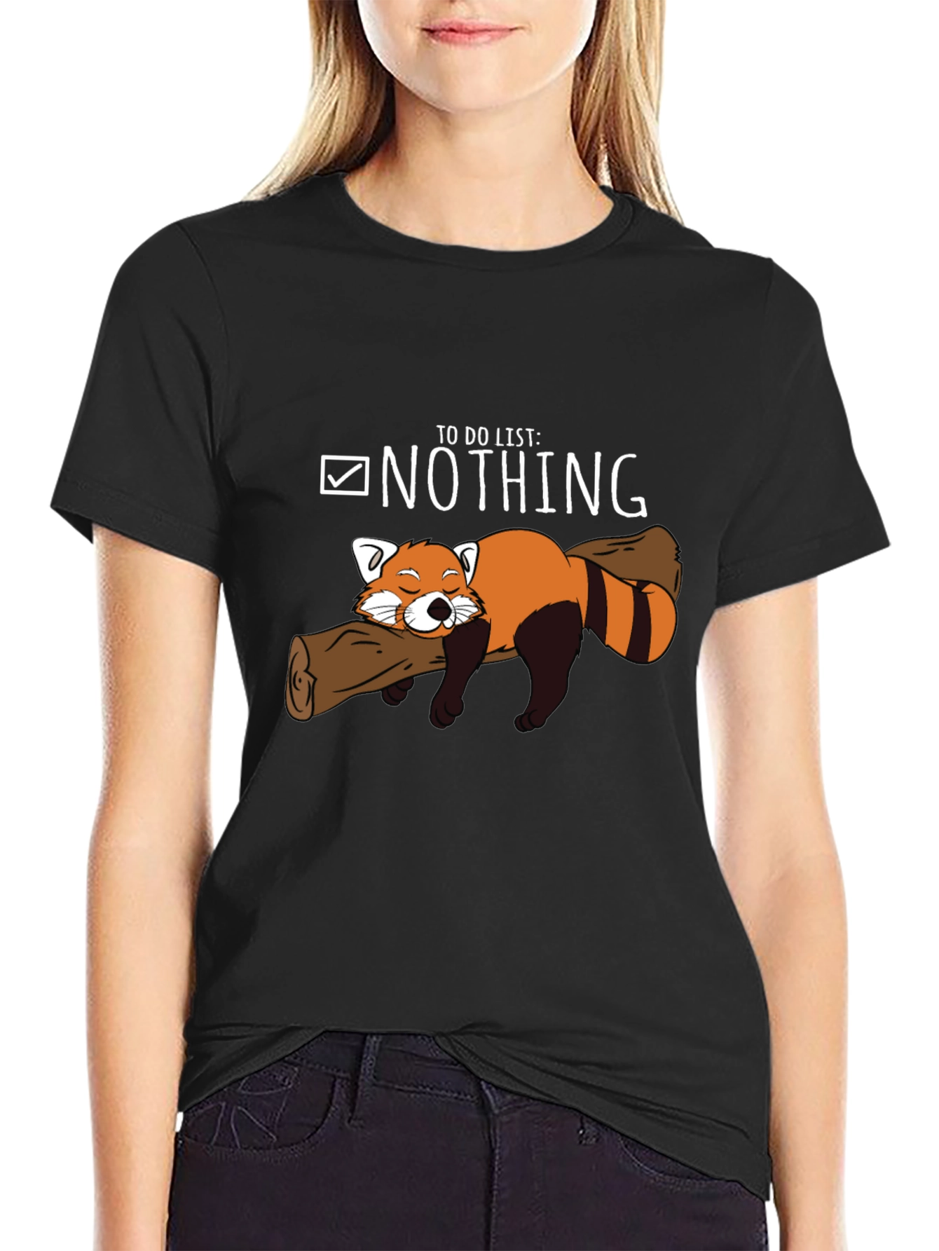 Lazy Red Panda T-Shirt - To Do List: Nothing