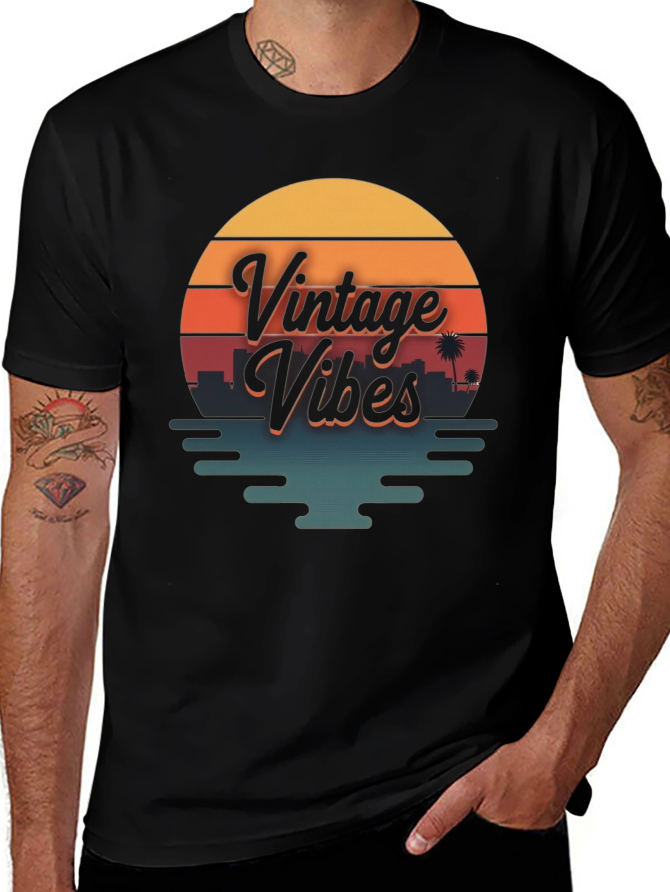 Vintage Vibes Graphic T-Shirt - Retro Sunset Design