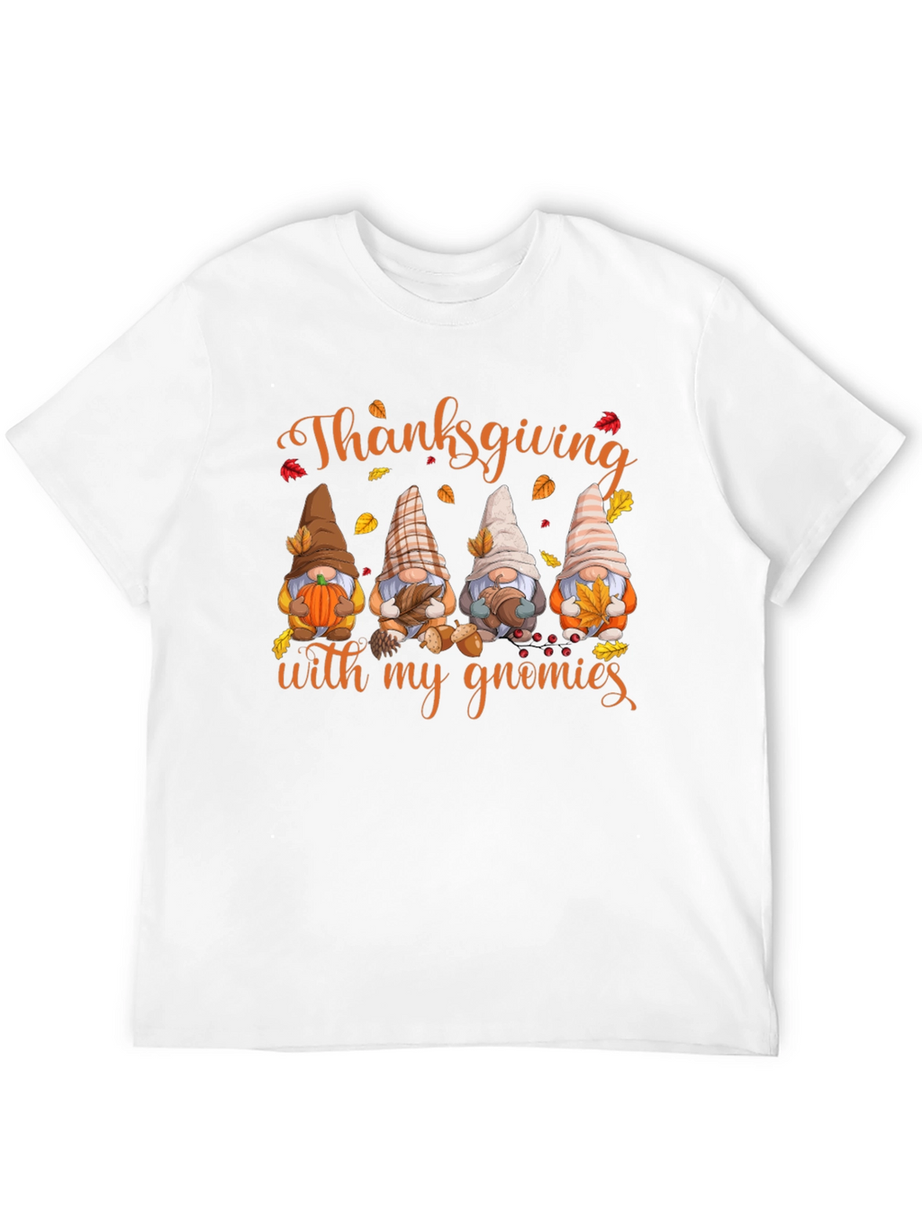 Thanksgiving Gnomies Black T-Shirt