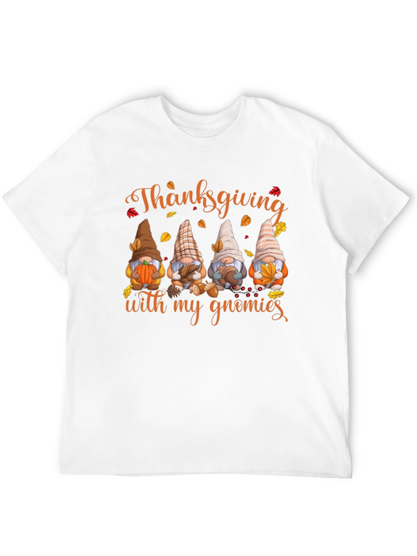 Thanksgiving Gnomies Black T-Shirt