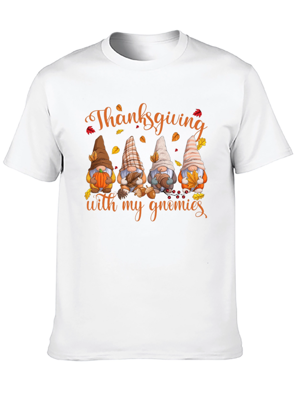 Thanksgiving Gnomies Black T-Shirt