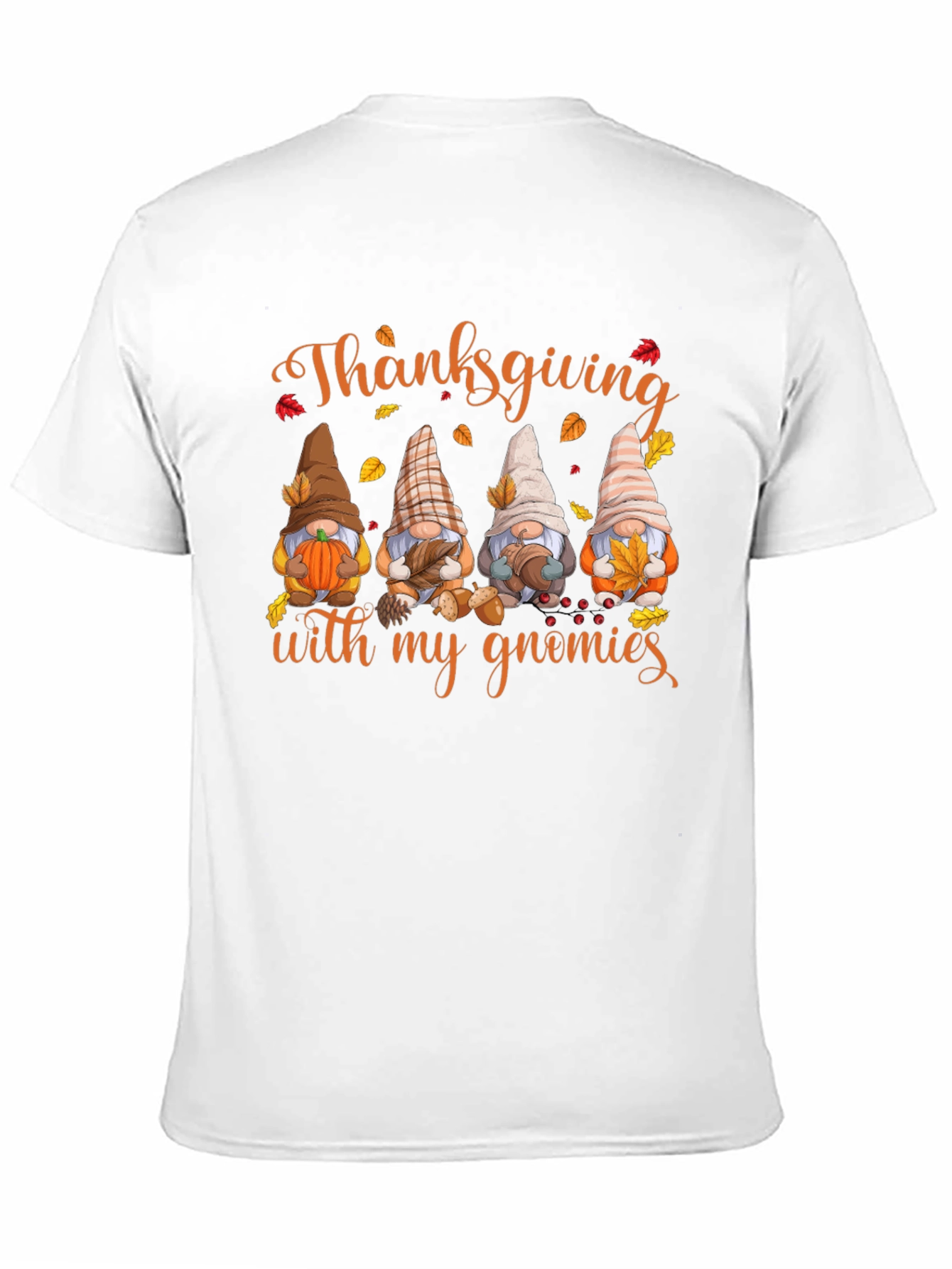Thanksgiving Gnomies Black T-Shirt
