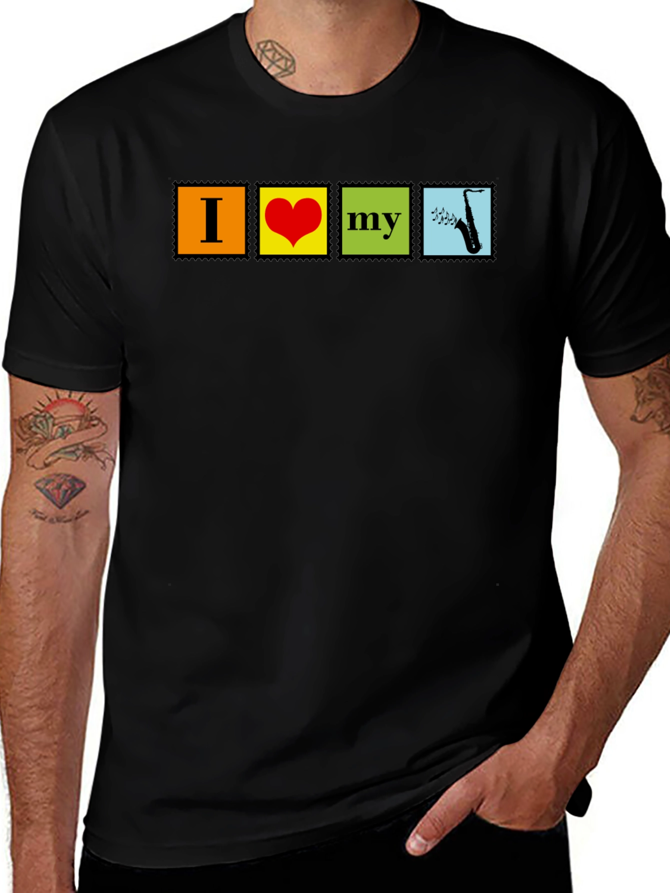 I Love My Saxophone Graphic Tee - Music Lovers T-Shirt
