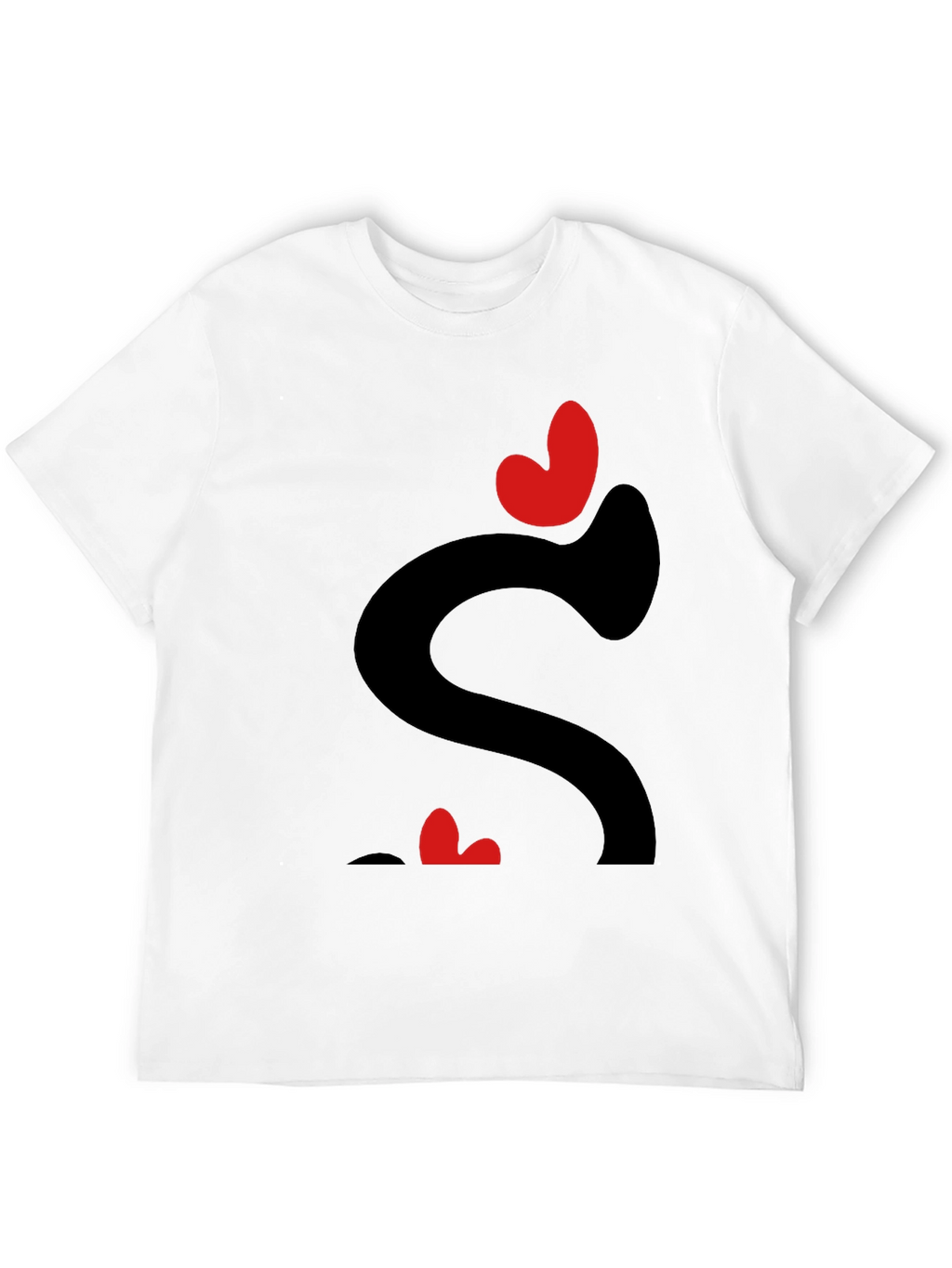 Heart Love Graphic Tee - Black Casual T-Shirt