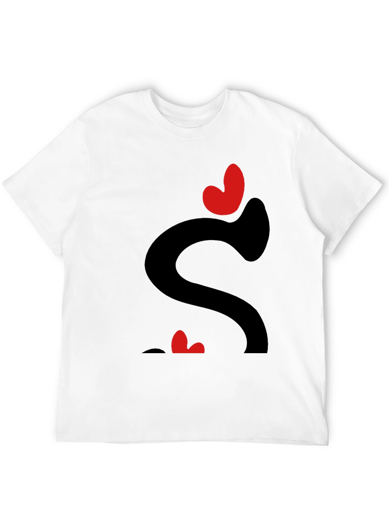 Heart Love Graphic Tee - Black Casual T-Shirt