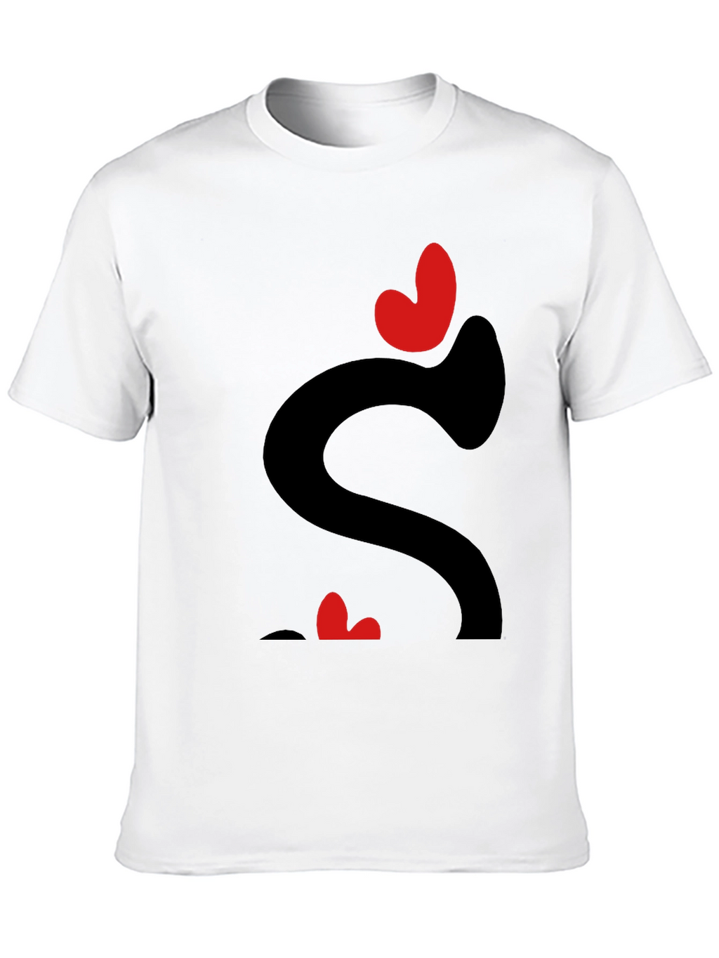 Heart Love Graphic Tee - Black Casual T-Shirt