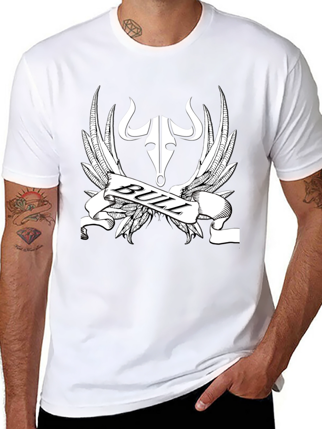 Bull Design Black T-Shirt