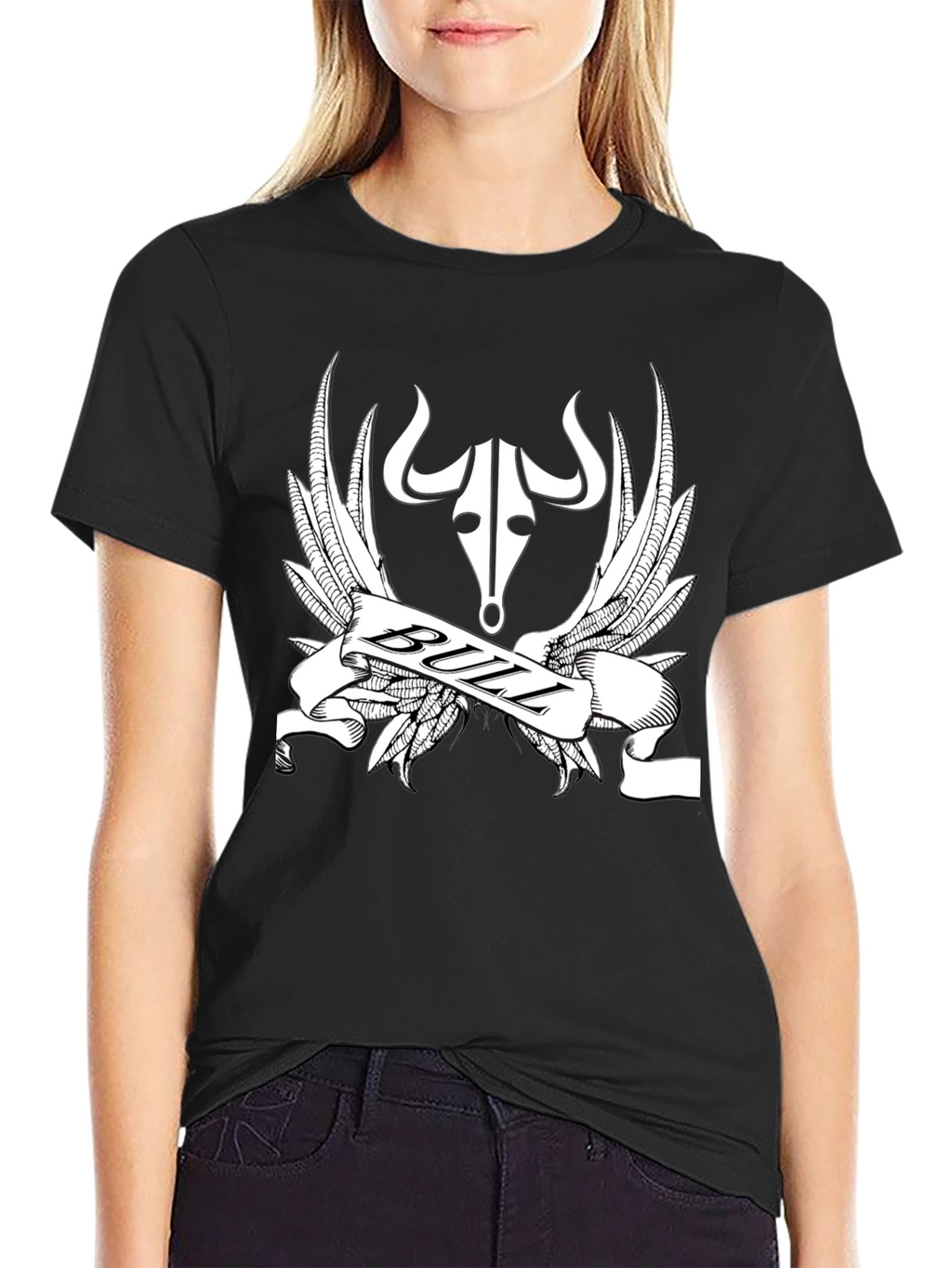 Bull Design Black T-Shirt