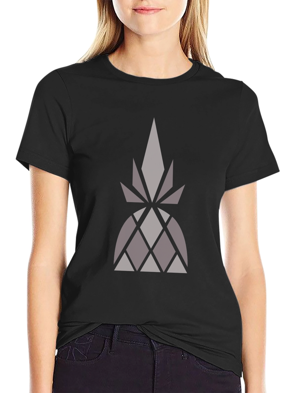 Geometric Pattern Black T-Shirt