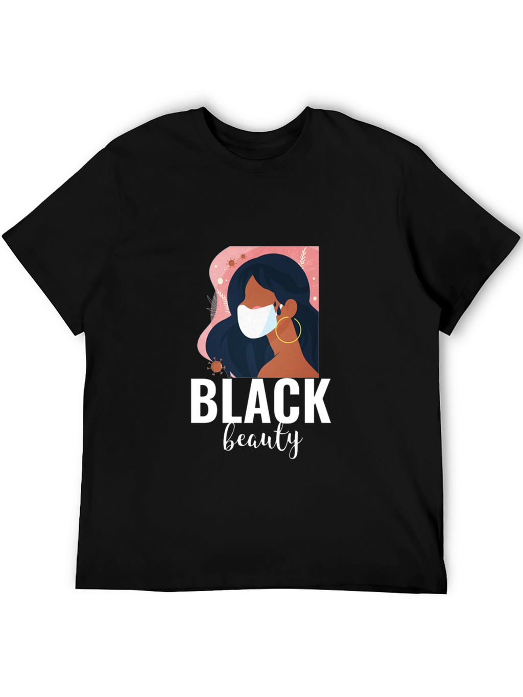 Black Beauty Graphic Tee - Stylish Masked Woman Design