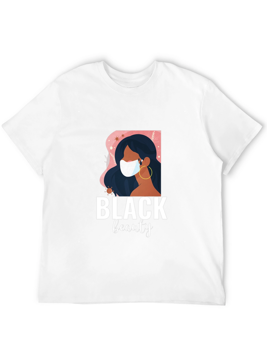 Black Beauty Graphic Tee - Stylish Masked Woman Design