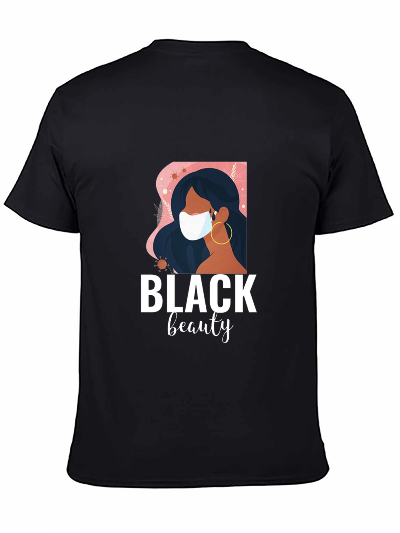 Black Beauty Graphic Tee - Stylish Masked Woman Design