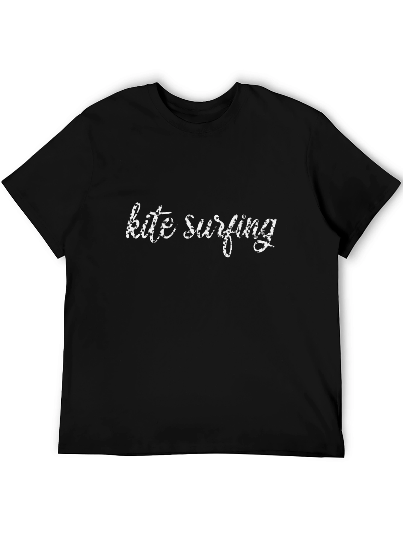 Kite Surfing Graphic Tee - Black Cotton T-Shirt