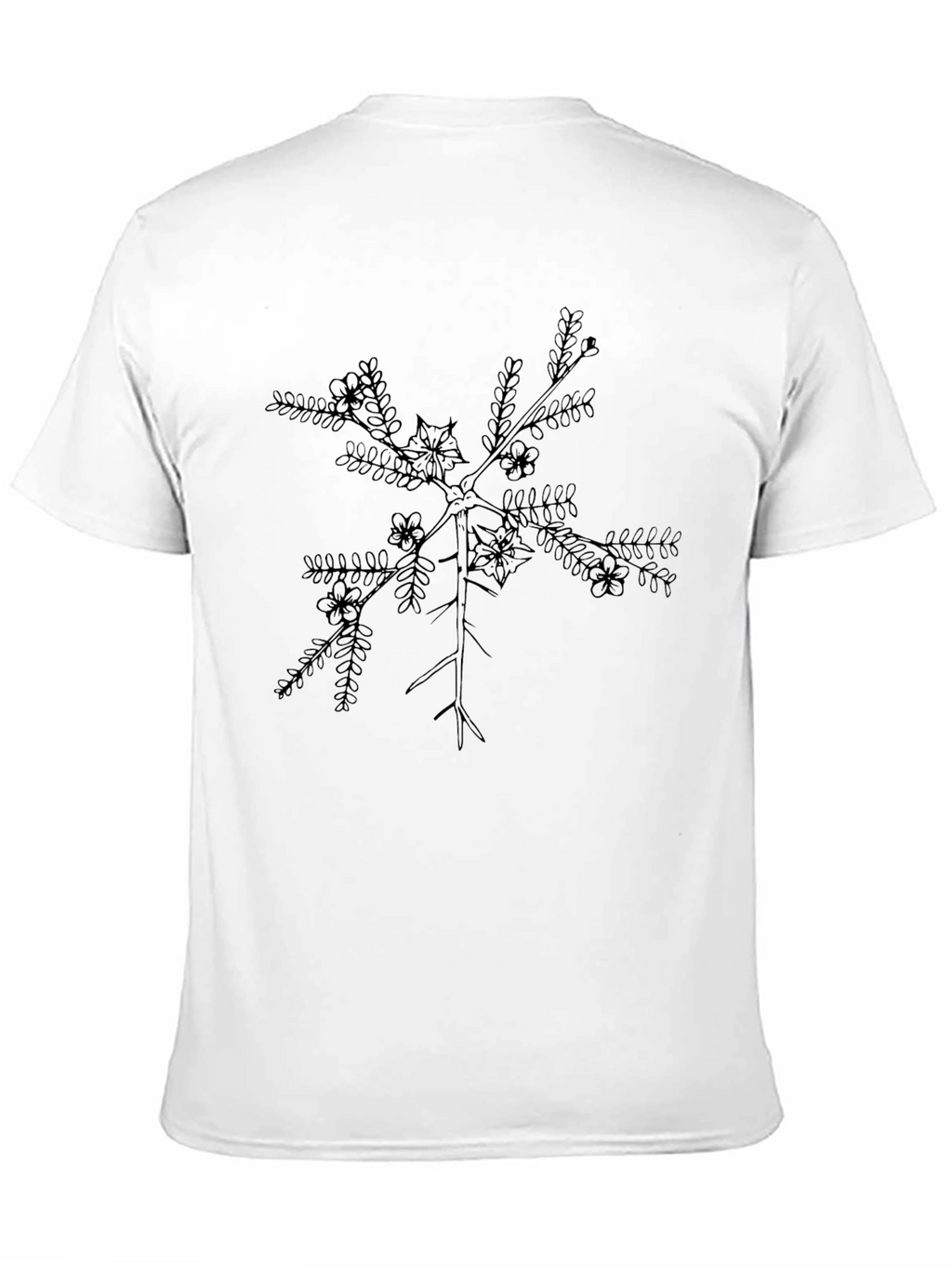 Botanical Branch Graphic Tee - Black Casual Comfort