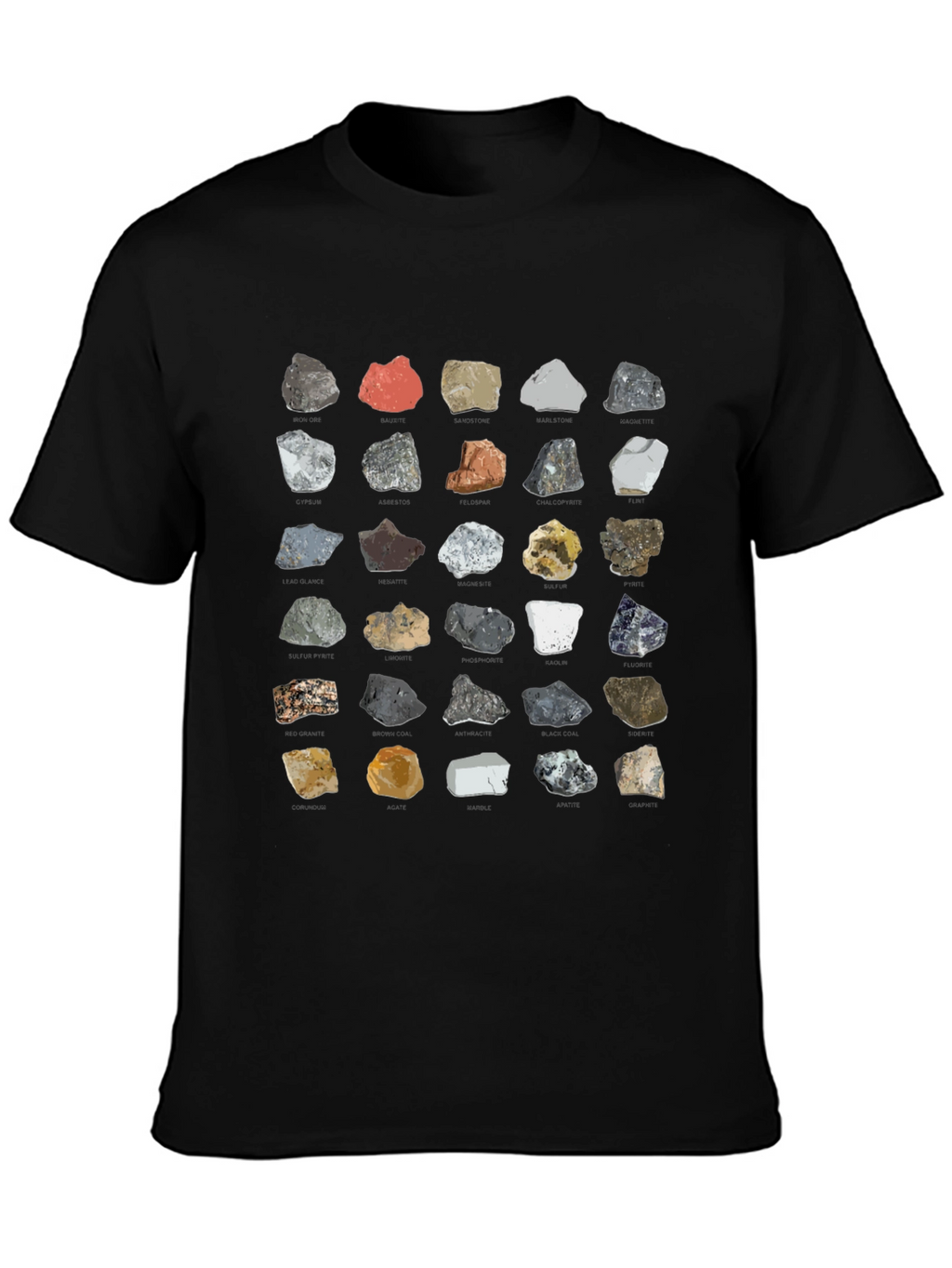 Geology Rocks T-Shirt - Minerals Pattern Tee