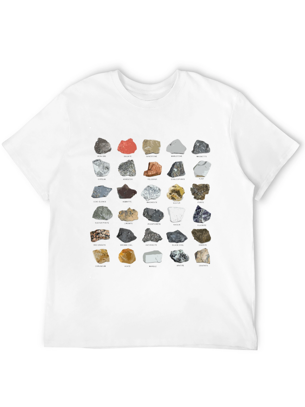Geology Rocks T-Shirt - Minerals Pattern Tee