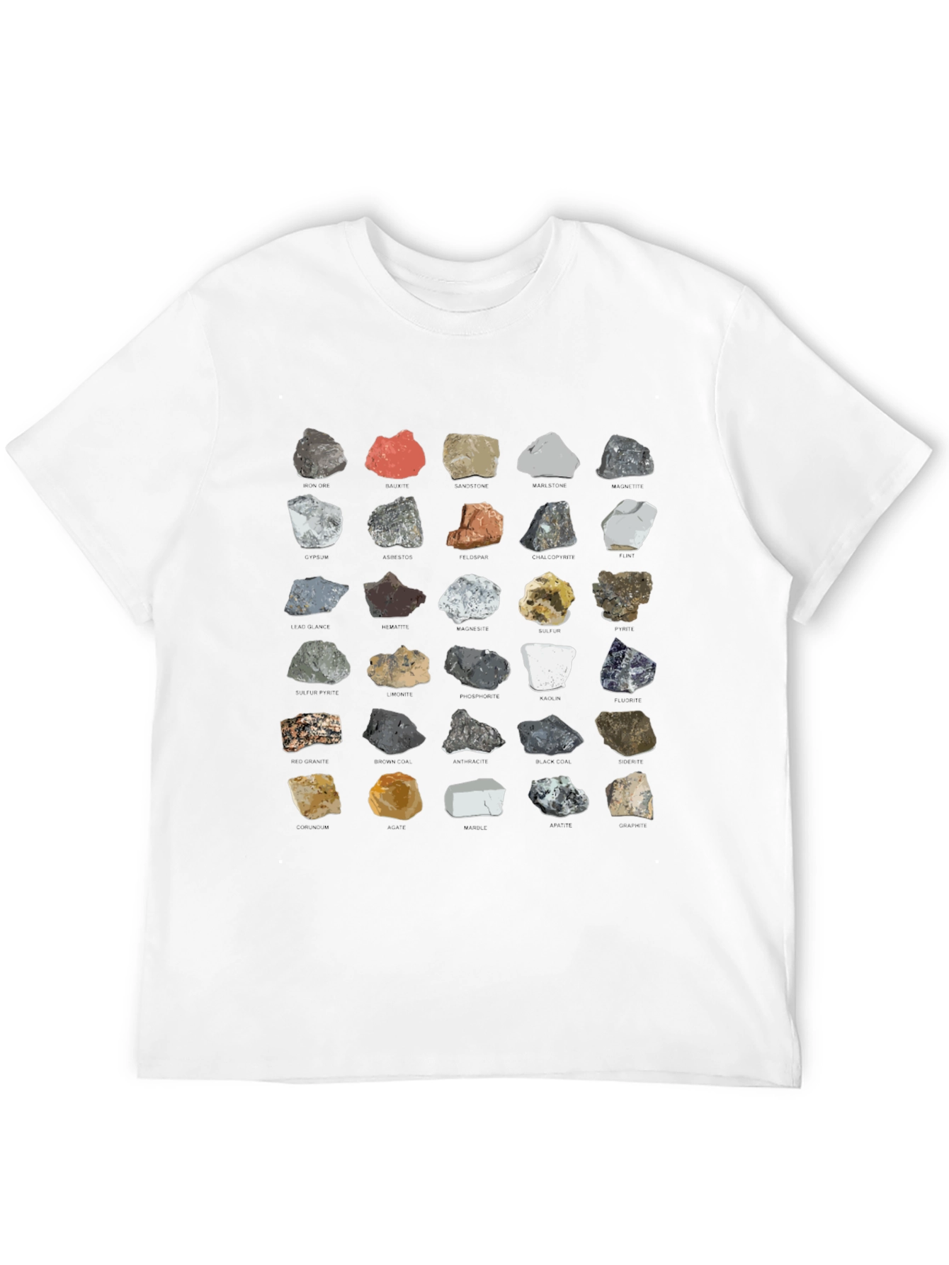 Geology Rocks T-Shirt - Minerals Pattern Tee