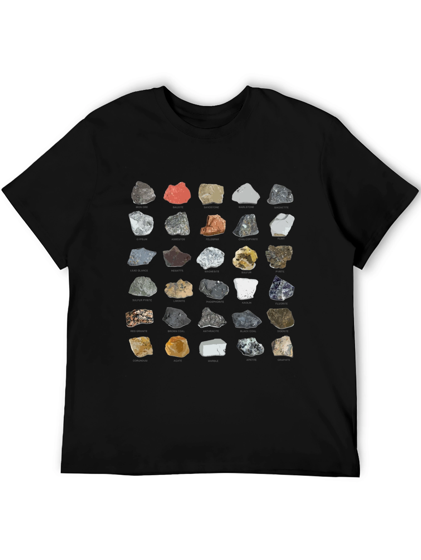 Geology Rocks T-Shirt - Minerals Pattern Tee