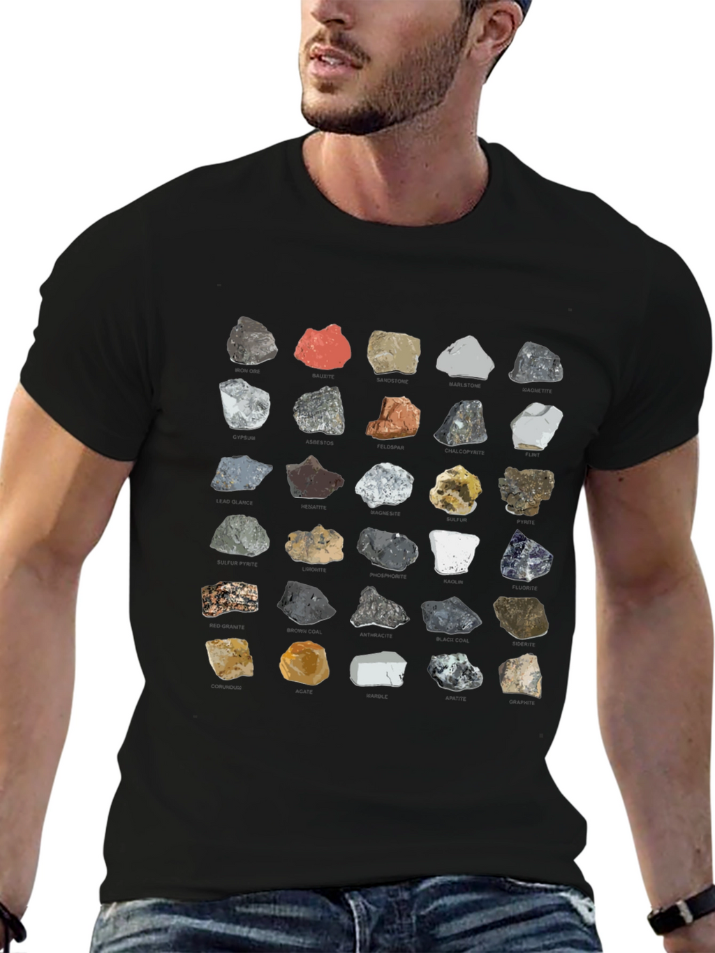 Geology Rocks T-Shirt - Minerals Pattern Tee