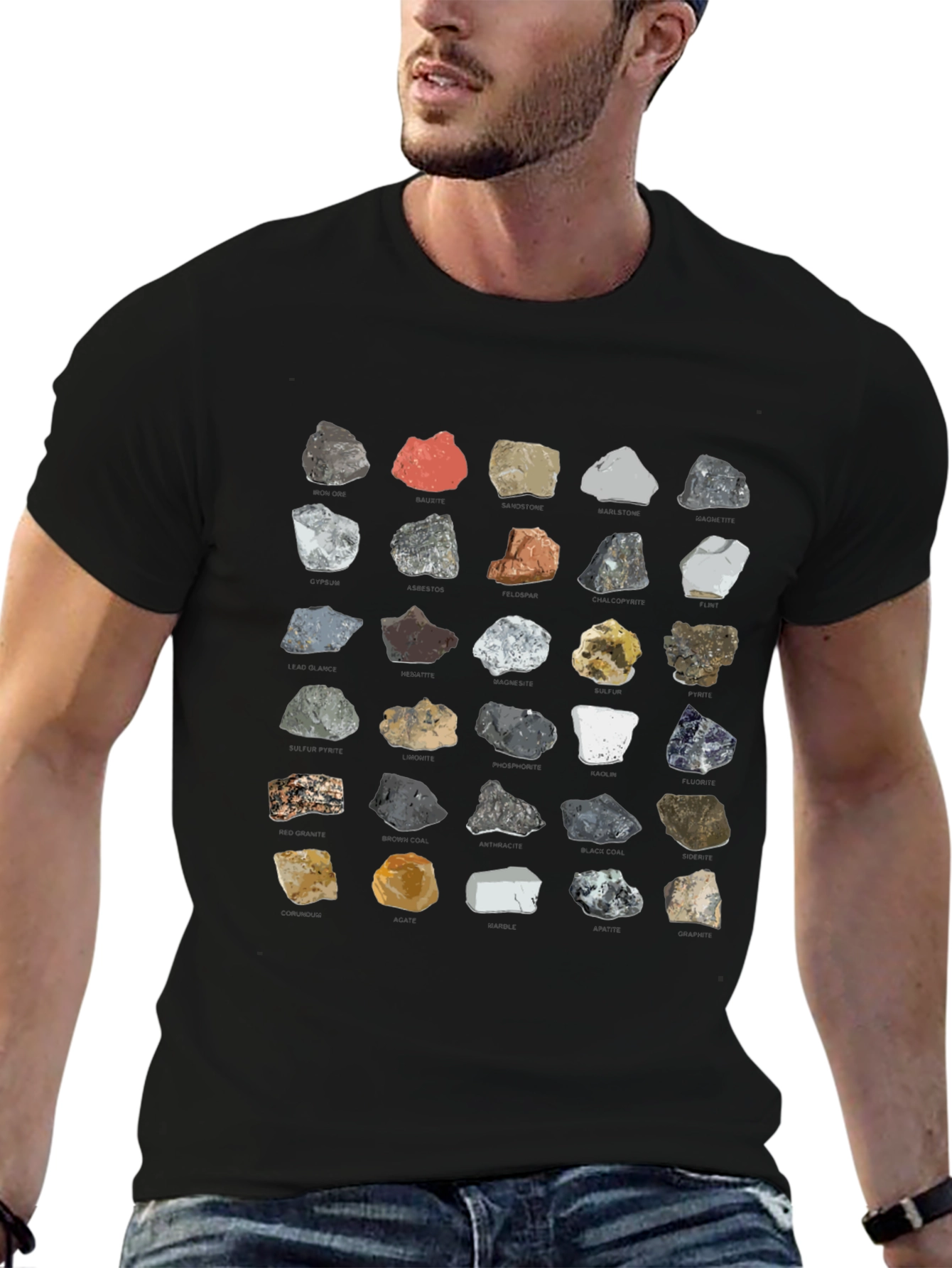 Geology Rocks T-Shirt - Minerals Pattern Tee