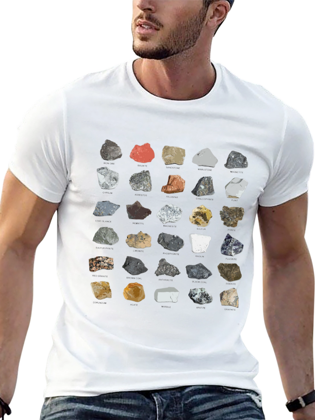 Geology Rocks T-Shirt - Minerals Pattern Tee