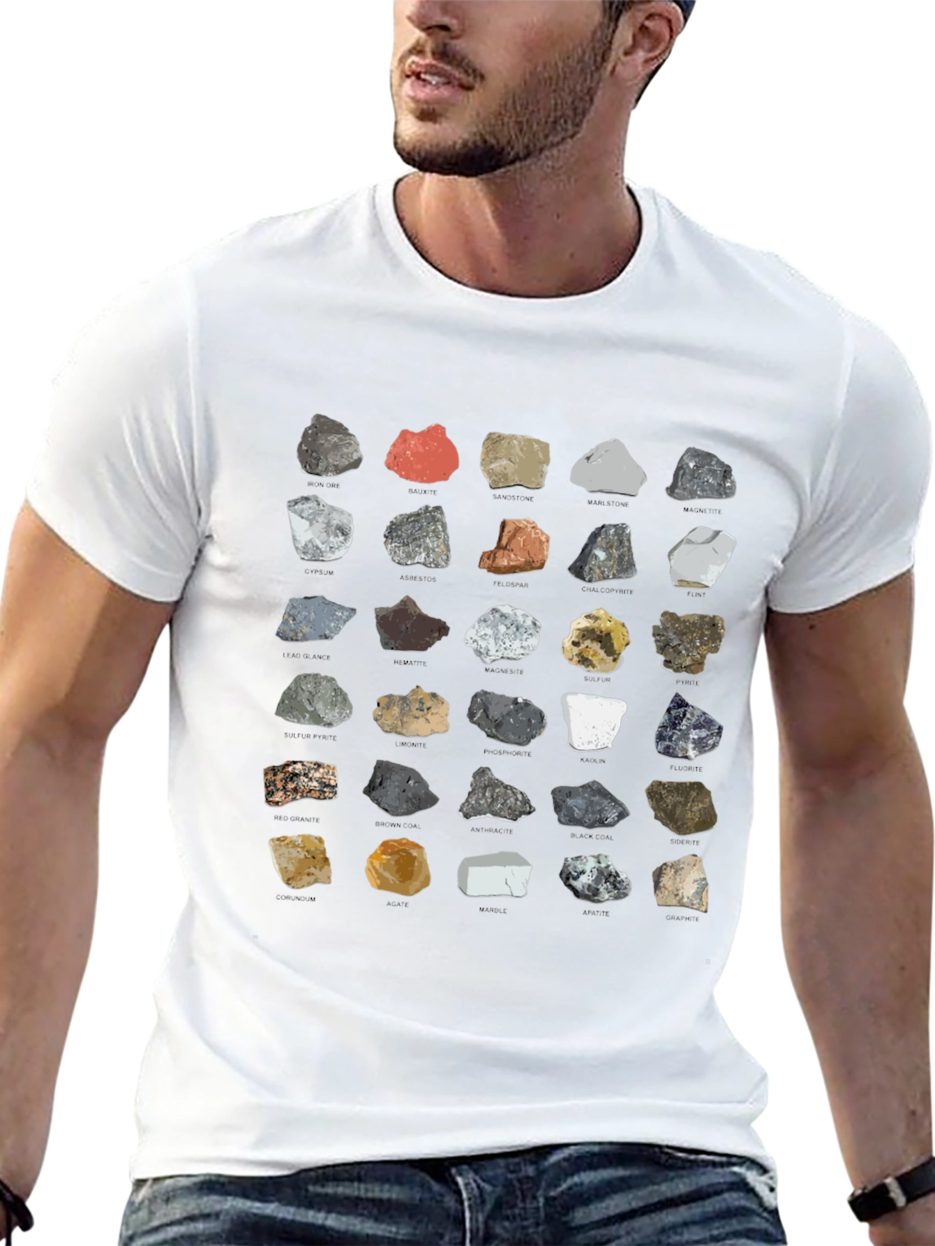 Geology Rocks T-Shirt - Minerals Pattern Tee
