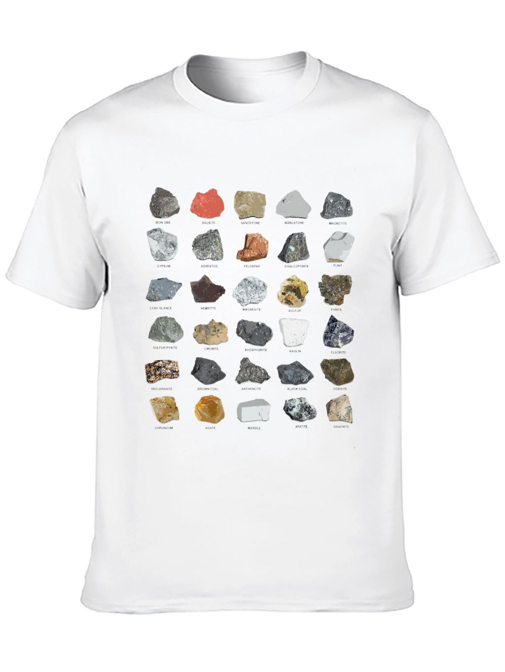 Geology Rocks T-Shirt - Minerals Pattern Tee