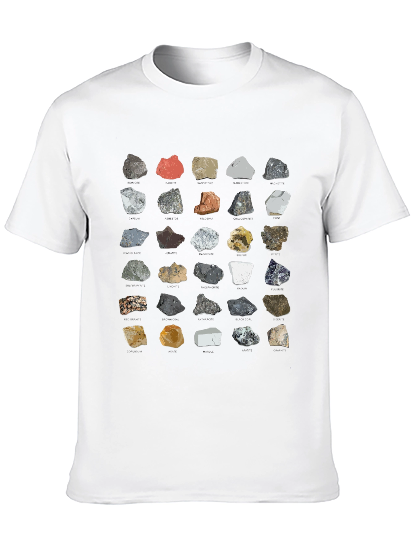 Geology Rocks T-Shirt - Minerals Pattern Tee