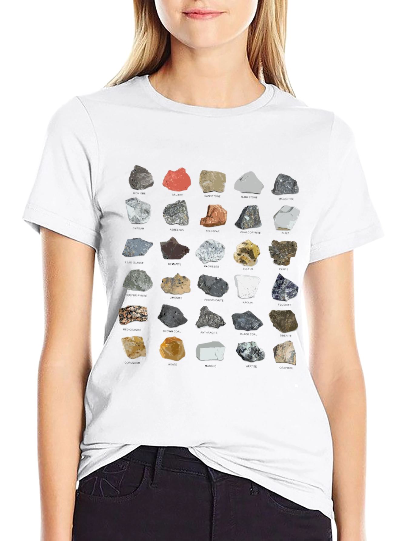 Geology Rocks T-Shirt - Minerals Pattern Tee
