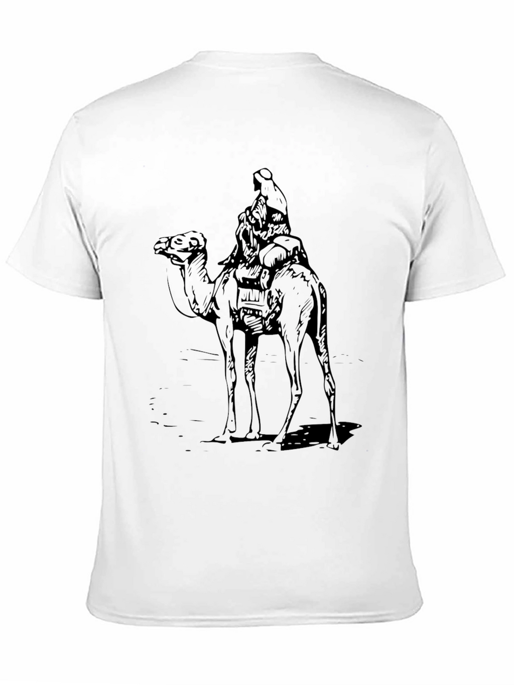 Camel Rider Graphic Tee - Black Cotton T-Shirt