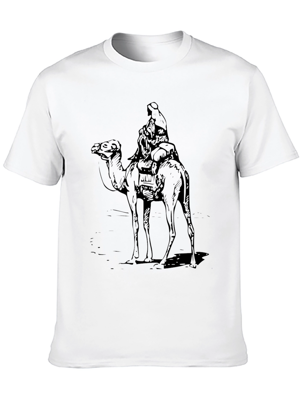 Camel Rider Graphic Tee - Black Cotton T-Shirt