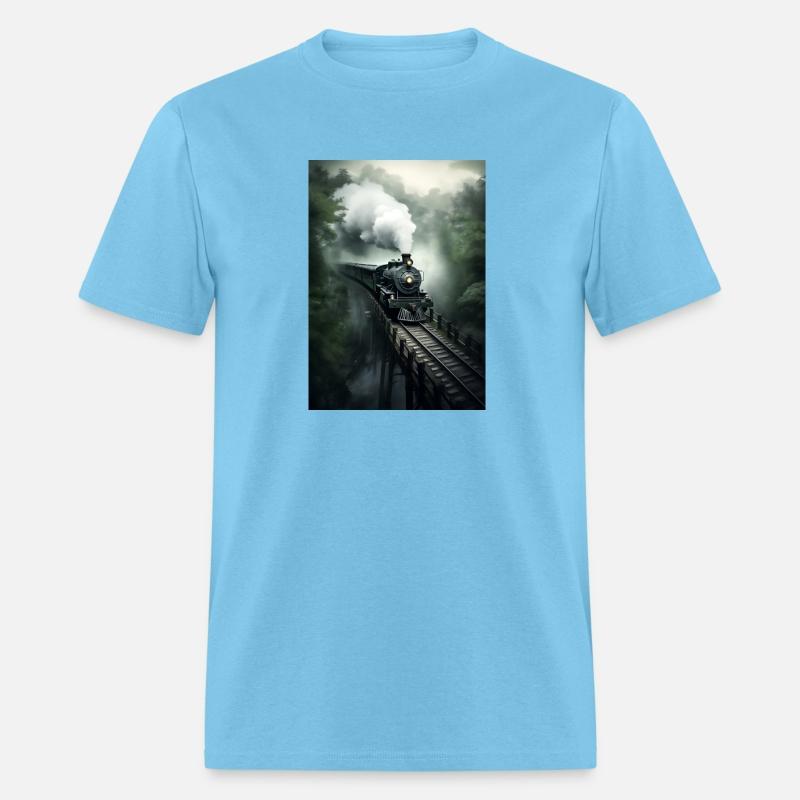 Old train on the bridge. Train travel