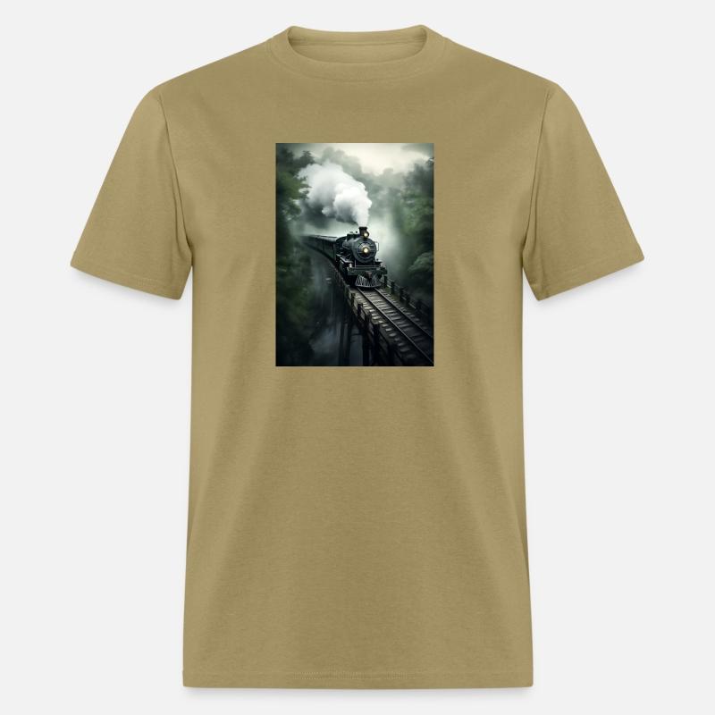 Old train on the bridge. Train travel