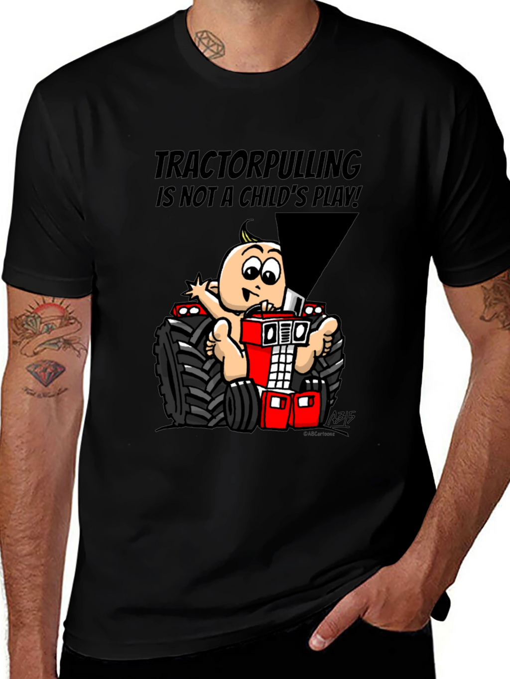 Tractor Pulling Baby Graphic T-Shirt