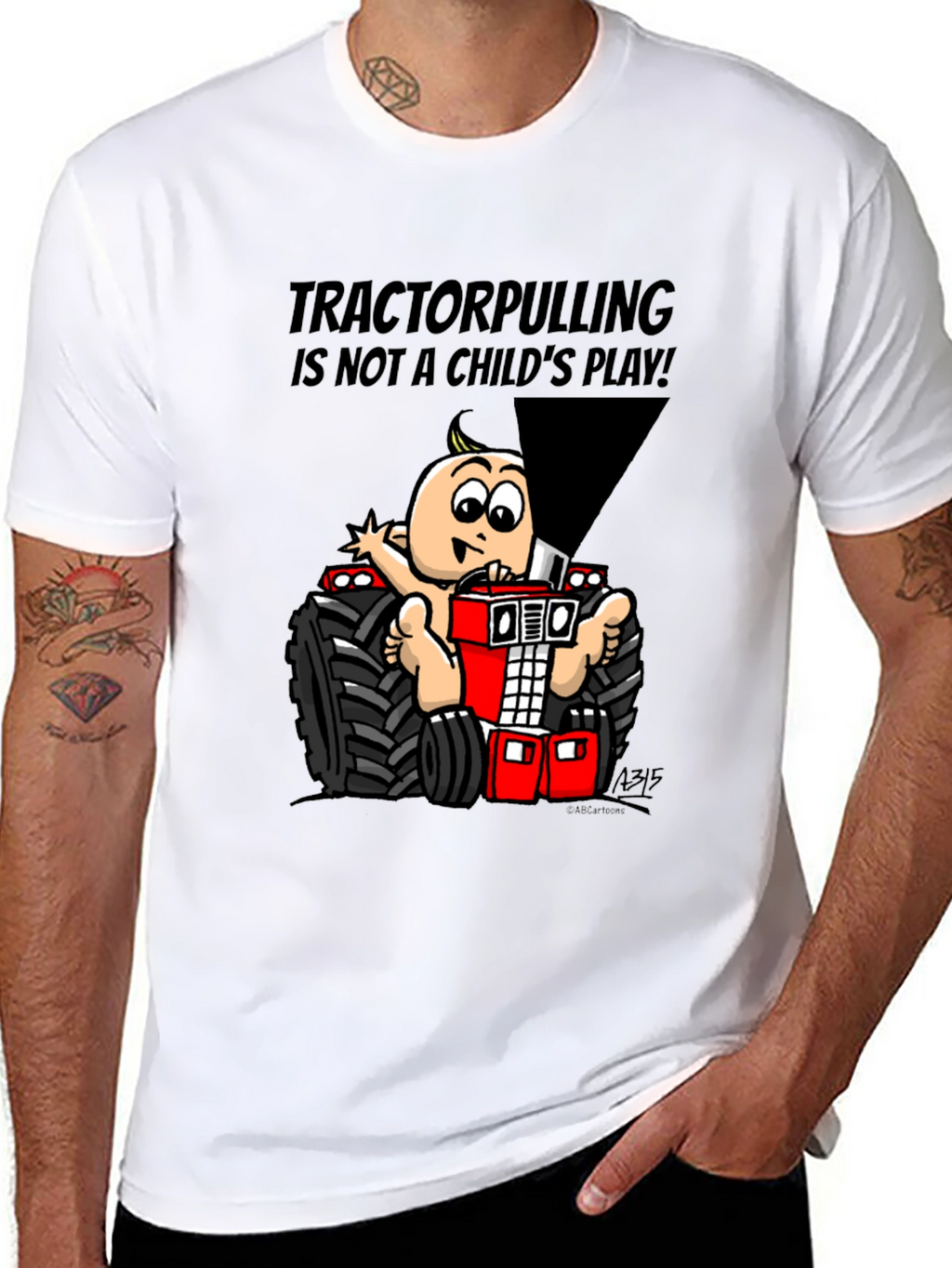 Tractor Pulling Baby Graphic T-Shirt