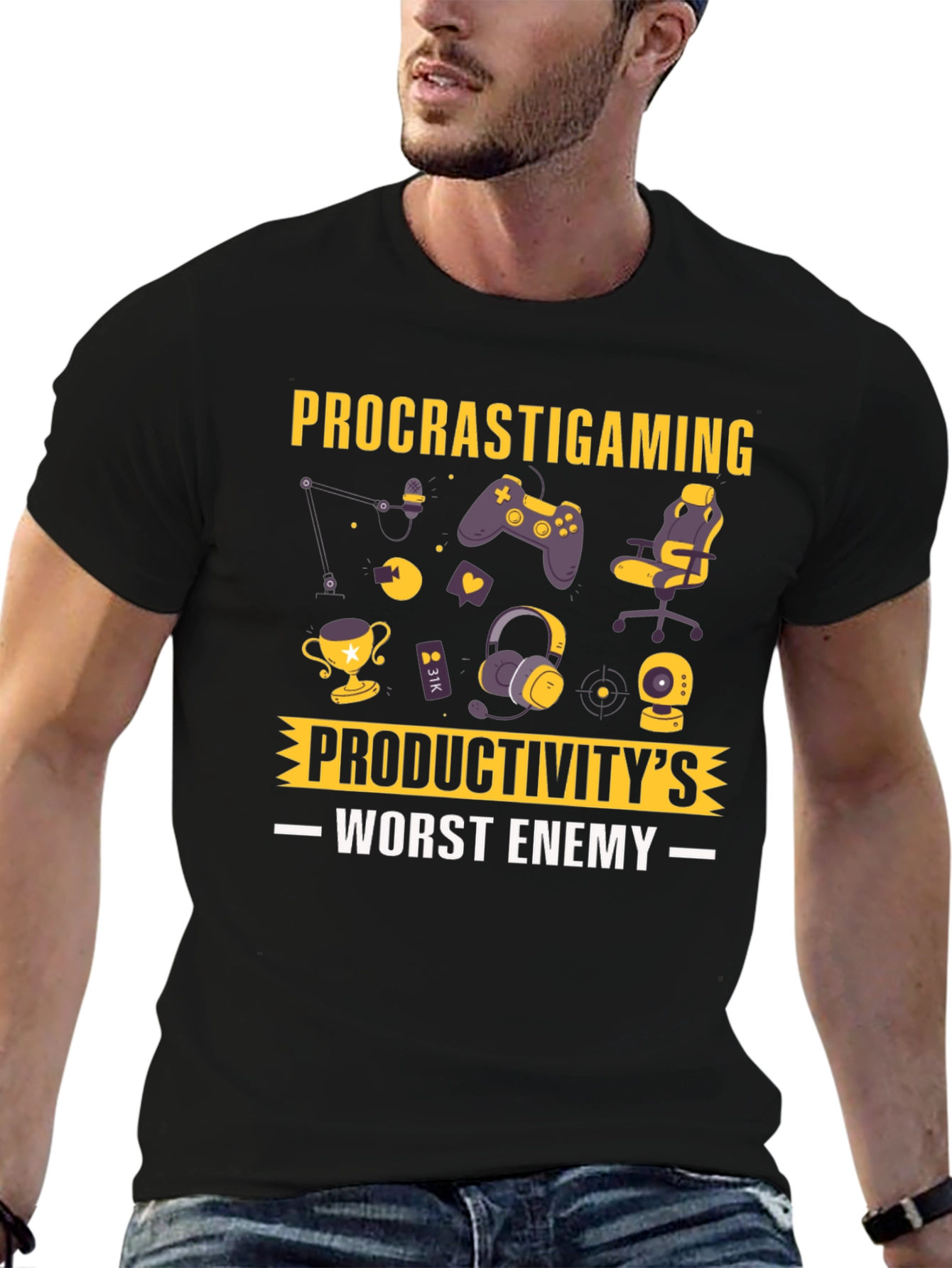 Procrastigaming T-Shirt: Productivitys Worst Enemy!