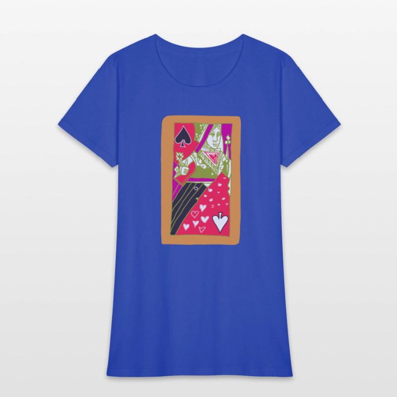 Orange Queen Of Spades Playing Card