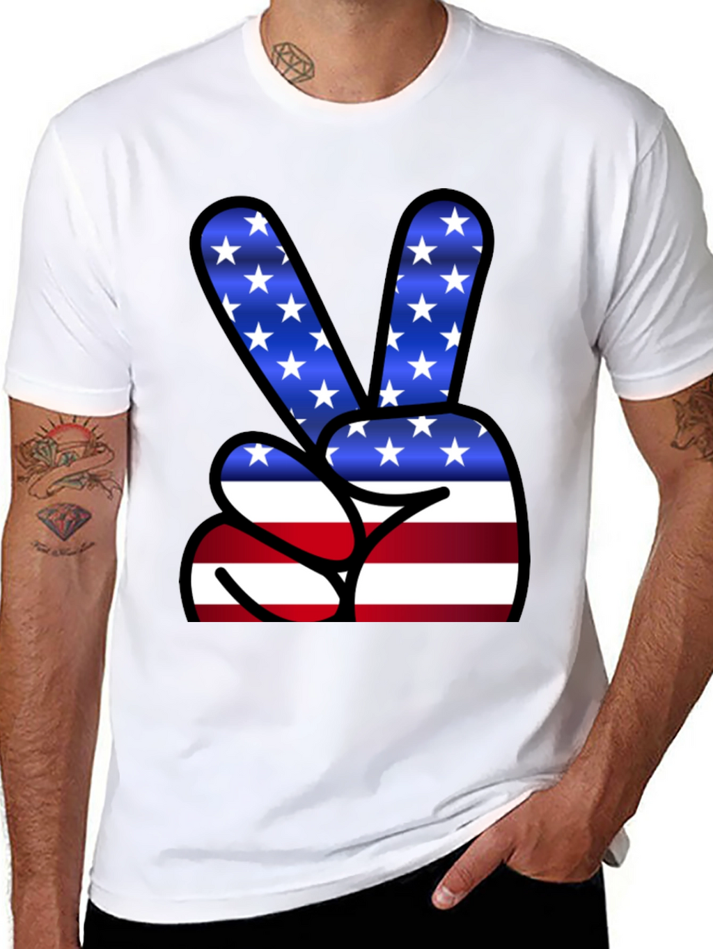 Peace Sign USA Flag T-Shirt