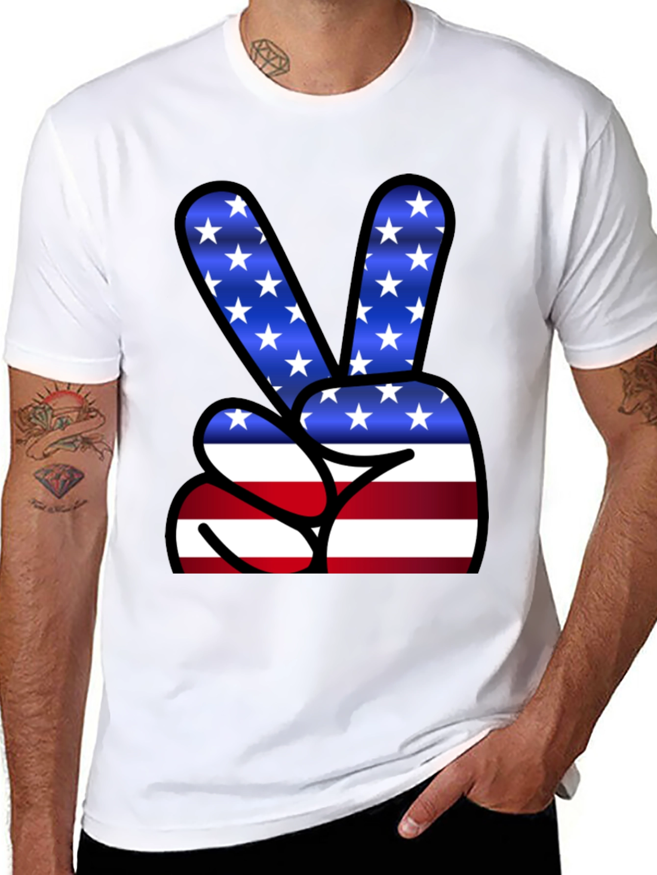 Peace Sign USA Flag T-Shirt