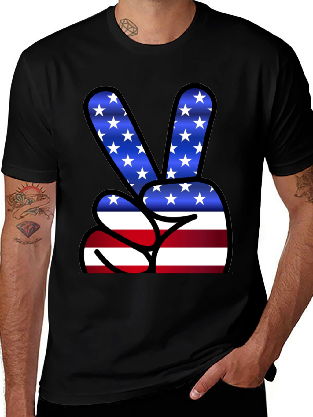 Peace Sign USA Flag T-Shirt