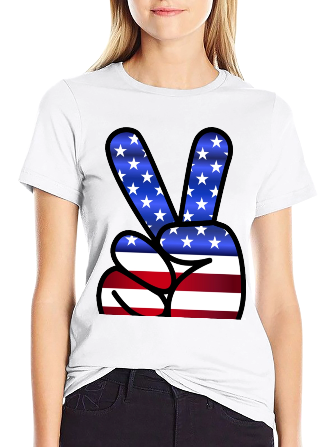 Peace Sign USA Flag T-Shirt