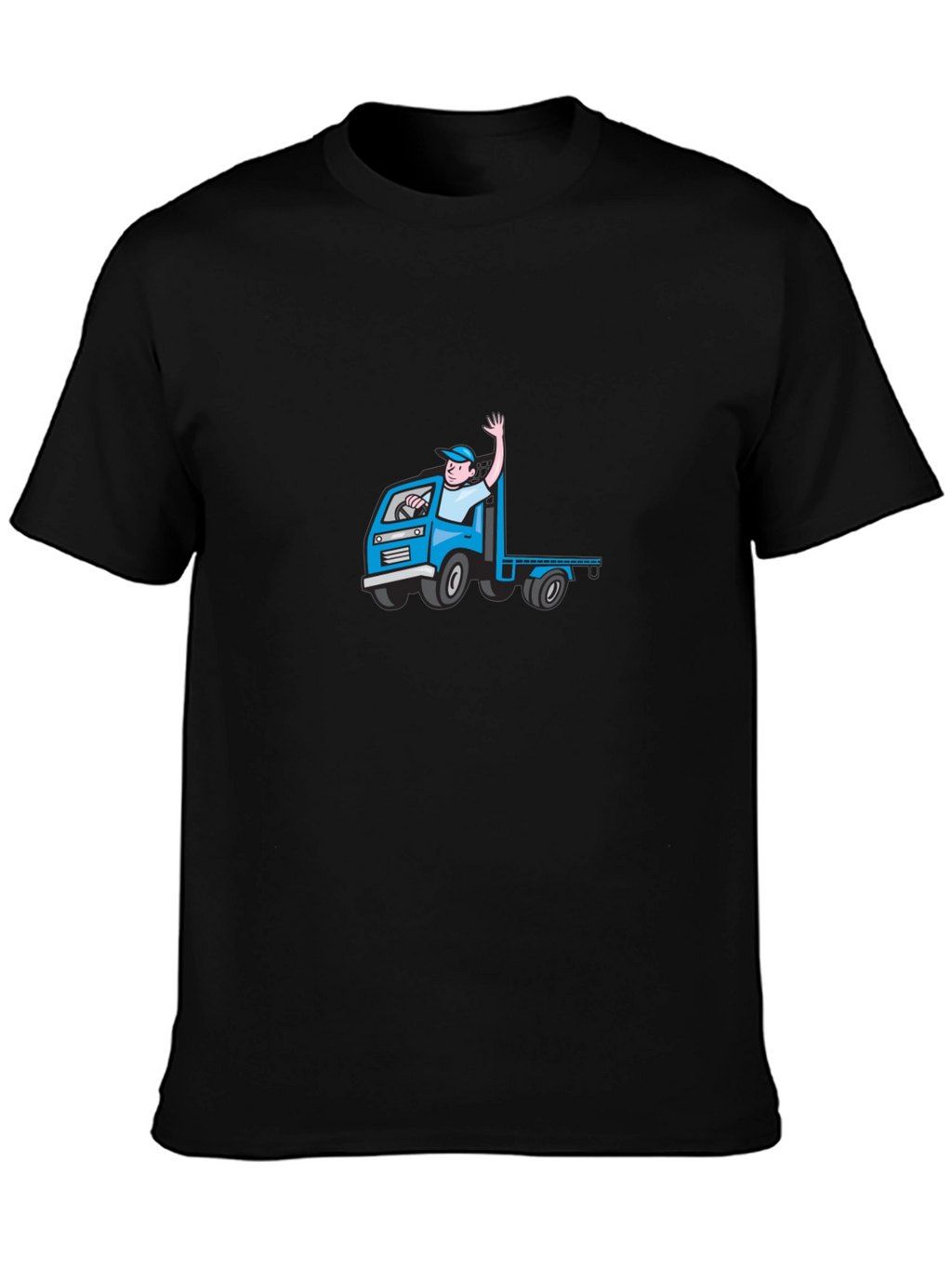 Cartoon Truck Driver Black Tee