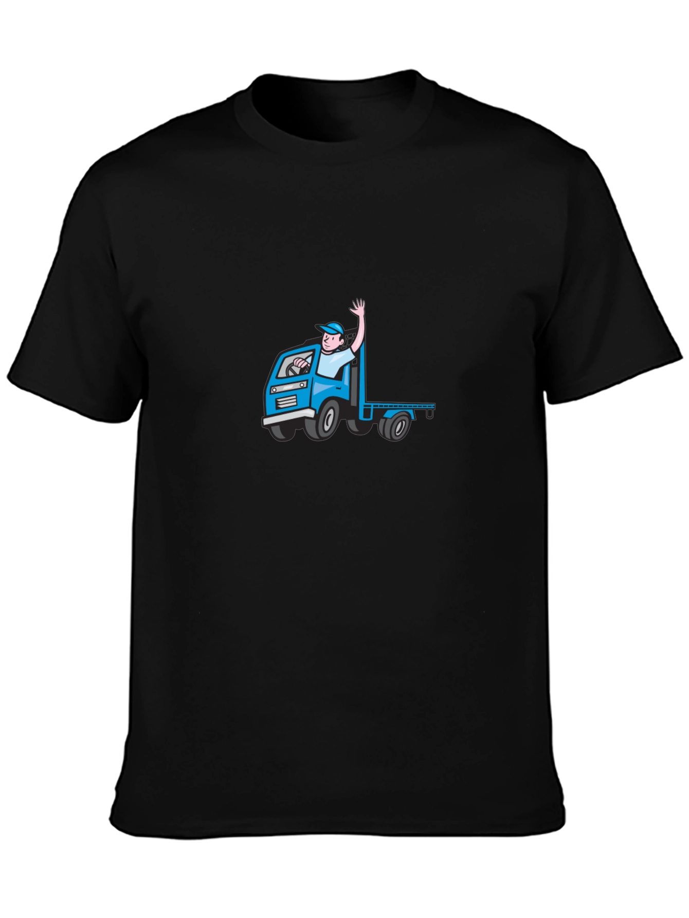 Cartoon Truck Driver Black Tee