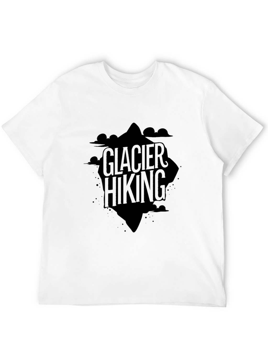 Glacier Hiking Graphic Tee - Black Cotton T-Shirt