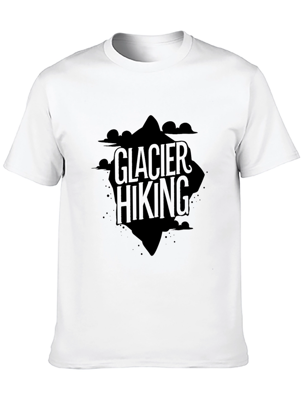 Glacier Hiking Graphic Tee - Black Cotton T-Shirt