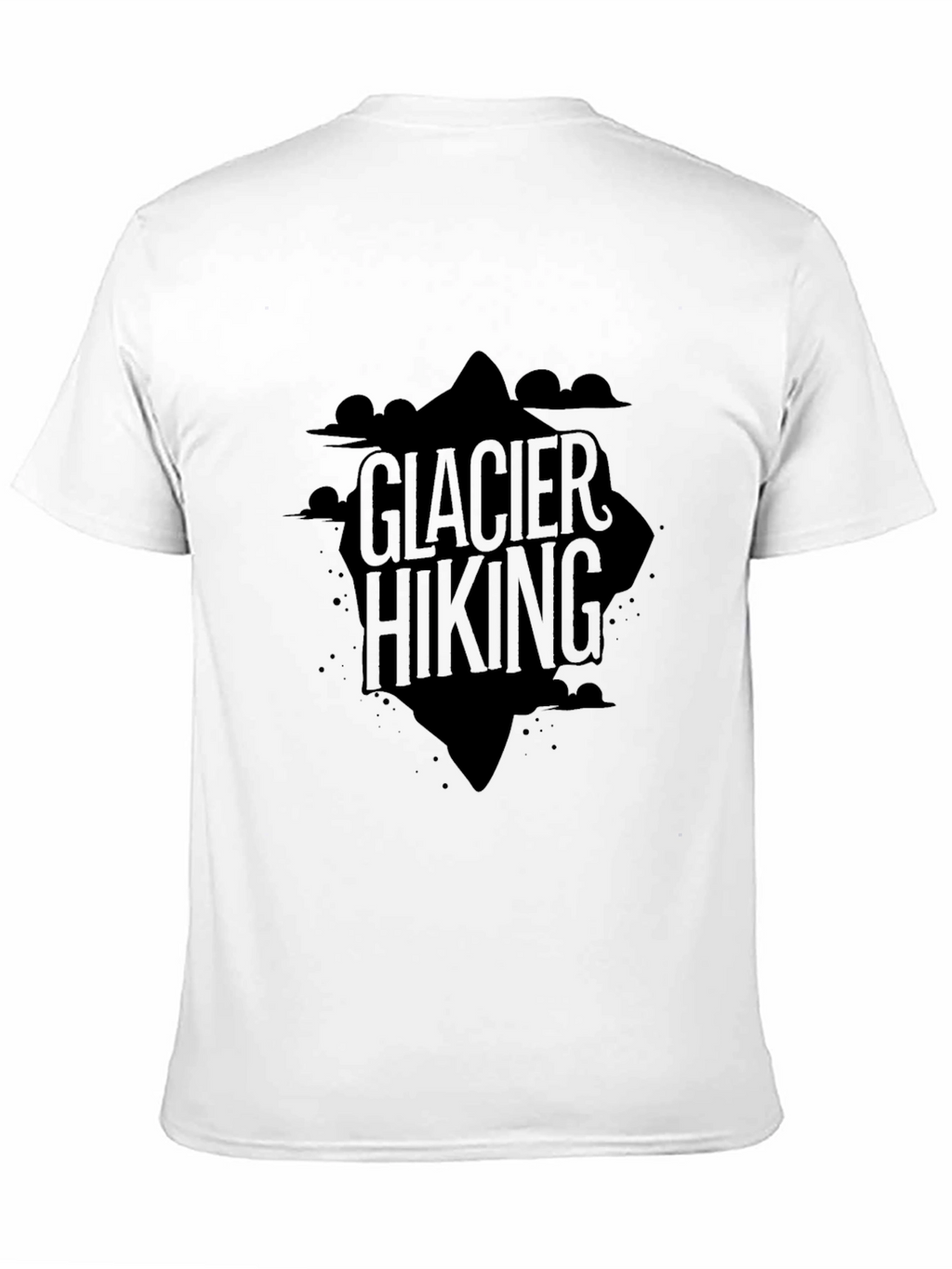 Glacier Hiking Graphic Tee - Black Cotton T-Shirt