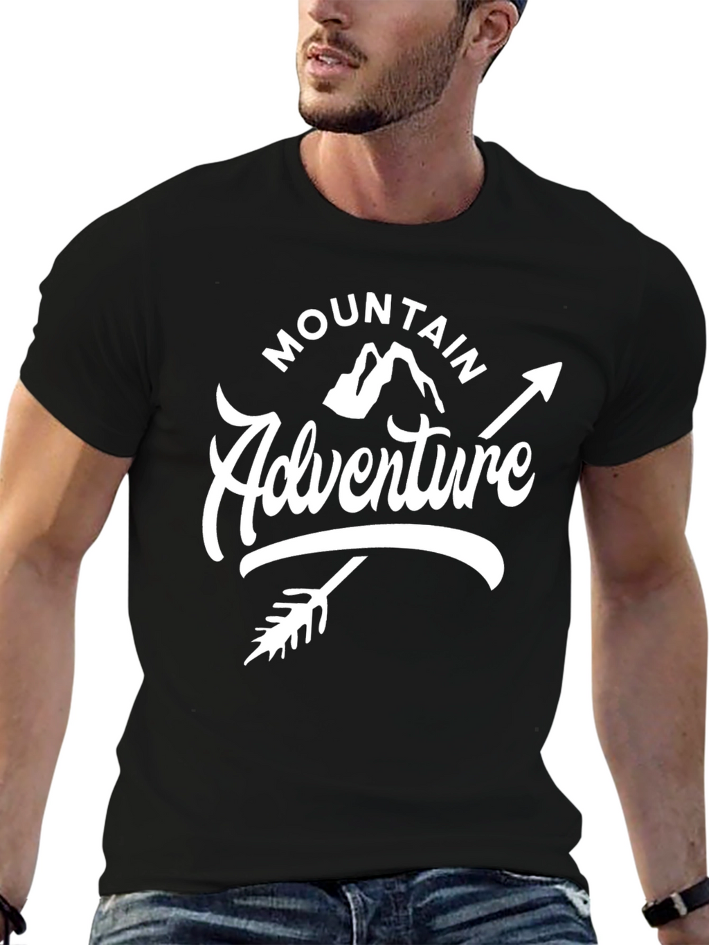 Mountain Adventure Black Graphic Tee